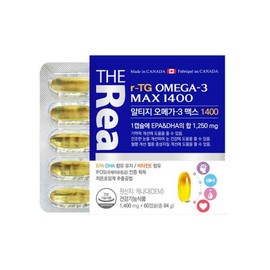 The Real (현대Hmall)더리얼 알티지 오메가3 맥스 1400 1400mg x 60캡슐 1박스 2개월분 (The Hyundai Hmall) The Real RTG Omega-3 Max 1400 1400mg x 60 Capsules 1 Box 2 Month Supply