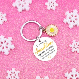 Sunshine Gifts for Women Best Friend Keychain Inspirational Friendship Gifts for Friends Bestie BBF Unique Birthday Gift for Women Friendship Keychain You Are My Sunshine