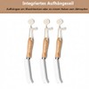 3-piece grout brush set with wooden handle, crevice cleaner with