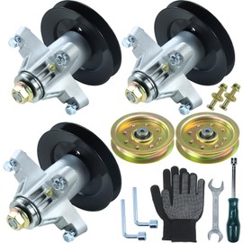POSEAGLE 3 Pack Pre-Greased 918-04125C Spindle Assembly with 756-04129B Idler Pulley Replaces 618-04125A 618-04126A 918-04125B 918-04126 for Cub Cadet RZT50 LT5000 ZT50 TB2450 17-Z-Series Tractors