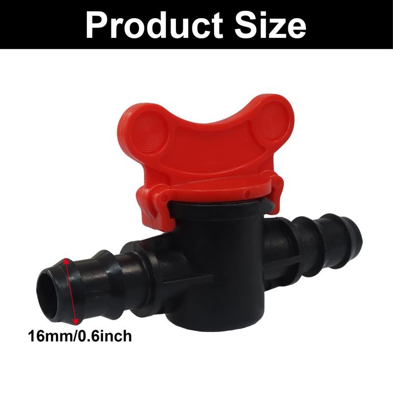 OSVJE 4PCS 3/8" ID in Line Hose Barbed Ball Valve
