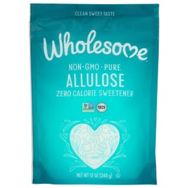 Wholesome Sweeteners 12-Ounce Allulose Sweetener, Zero Calorie Sugar Substitute, Keto Friendly, Non GMO, Non-Erythritol, Gluten Free & Vegan Sweetener, 8 Pack