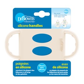 Dr. Brown’s Milestones 100% Silicone Baby Bottle Handles, Wide-Neck, Ecru, 1-Pack