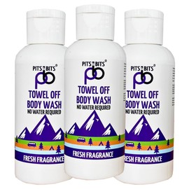 Pits And Bits Rinse Free Body Wash, Fresh Fragrance, No Additional Water Or Rinsing Required 100ml Trio Pack