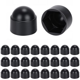 Noosverl Bolt Covers Black Screw Caps M16 Nuts/24mm, Plastic Screws Caps,Protective Screw Covers For Nuts And Bolts Set M16 (24PCS)