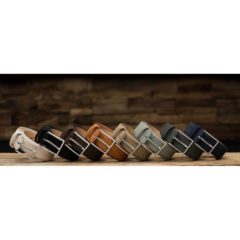 Riemen & Co Bobby Men's Belt Suede Dark Brown Width