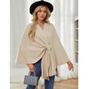 PULI Women's Elegant Shawl Wraps Soft Open Front Poncho Sweater