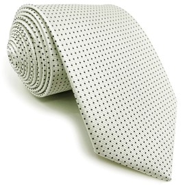 [S&W SHLAX&WING] Men's Suit Gift xl Black Dot and White Dot Tie for Men, 8cm x 147cm Necktie