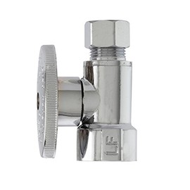 Plumb Pak PP53PCLF 1/4 Turn Straight Shut-Off Valve, 1/2 X 3/8 In, Fip X Od, Body, Chrome Plated, 1/2" x 3/8"