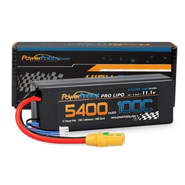 Powerhobby 3s 11.1v 5400mah 100c lipo Battery w XT90 Plug Hard Case Fits : Arrma Kraton Nero Tyhpon Senton Tailon Outcast
