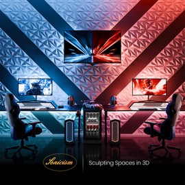 Sonicism 3D Wall Panels Adhesive Area Upgrade 48 Pack,0.7”x11.8”x11.8”Pyramid Wall Panels Creative Cutting,PVC Wall Panels for Interior Wall Decor Fire Resistant,Wall Tiles for Various Scenes(White)