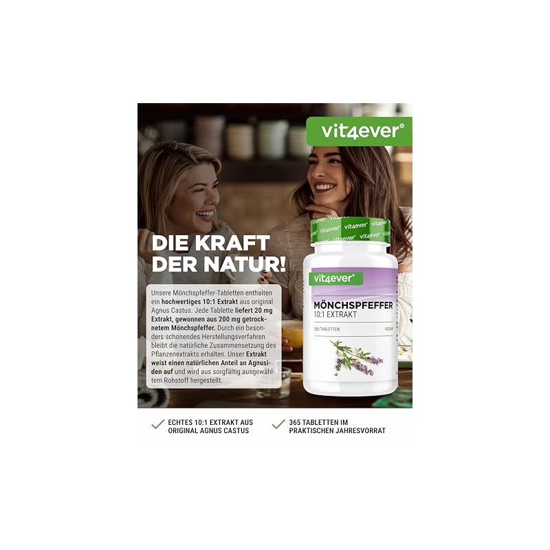 vit4ever Monk's Pepper - 365 Tablets - High Dose with