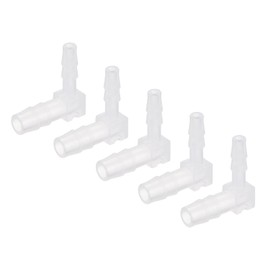 MECCANIXITY Barb Hose Fitting, 5mm to 7mm Barbed Dia. Plastic Elbow Coupler Reducer Quick Connector Adapter, Pack of 5