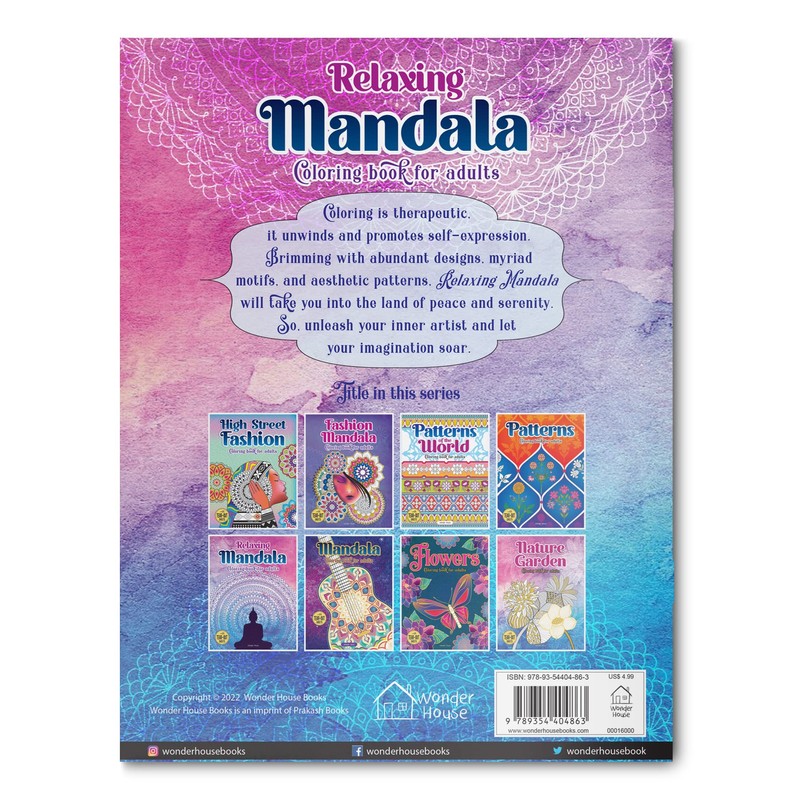 Relaxing Mandala: Coloring Book For Adults