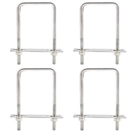 Hocansen 4 Set Square U Bolts M8 U Bolts Brackets with Nuts, Washer and Frame Plate 60x120mm Stainless Steel U Bolts Fastener for Car and Industrial Applications (US/M8-60x120mm)