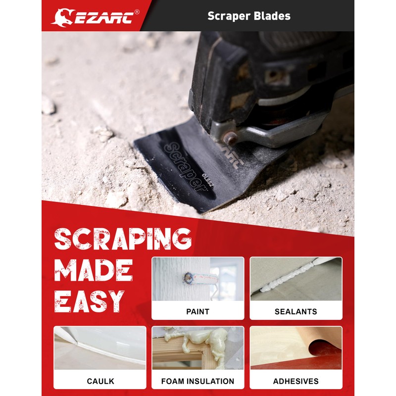 EZARC 7PCS Oscillating Saw Blades, Titanium Multitool Blades for Wood