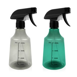 YOLCAR 2 Pack 17oz/500ml Mist and Stream Adjustable Spray Bottles, Empty Spray Bottles with Measurements for Home Cleaning and Gardening, Grey and Green