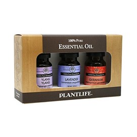 Plantlife Flower 3-Pack (Lavendar, Geranium, and Ylang Ylang) Aromatherapy Essential Oil Set - Straight from The Plant 100% Pure Therapeutic Grade - No Additives or Fillers - Made in California 10 ml