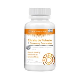 HEALTHADDICTION - Citrato de Potasio + Cúrcuma y Curcumina - Suplemento Alimenticio - 1g Potasio, 300mg Cúrcuma, 100 mg Curcumina - Apoyo Nutricional 