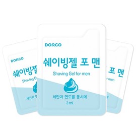 Dorco 도루코 일회용 쉐이빙젤 포맨 3ml x 100개 면도크림 면도젤 Dorco Disposable Shaving Gel for Men 3ml x 100 pieces Shaving Cream Shaving Gel
