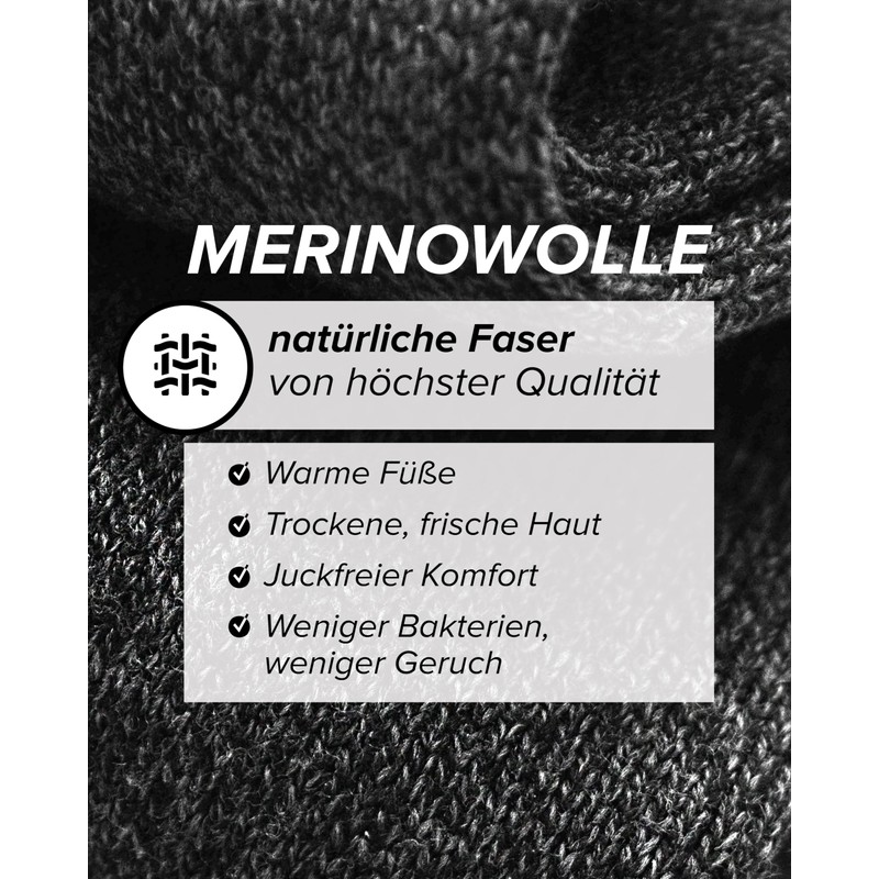 vitsocks Men's Merino Socks 80% Wool Warm Breathable (Pack of