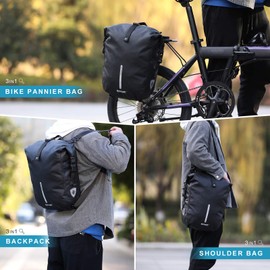 HUNTVP 20L Bike Pannier Bag Backpack Multifunctional Cycling Bicycle Rear Seat Trunk Pack Bag Bike Saddle Bag Backseat Pack Bag