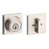 Kwikset 660 Contemporary Deadbolt Deadbolt Lock, Satin Nickel Square Exterior