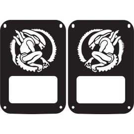 JeepTails Alien AVP Tail lamp Light Covers Compatible with Jeep JK Wrangler Black Set of 2