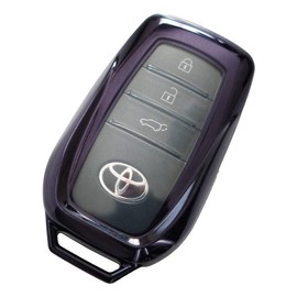 [MKMC] Smart Key Case TPU Material Toyota Car New Model Prius Alphard Vellfire Crown Harrier Custom Parts (Black Purple)