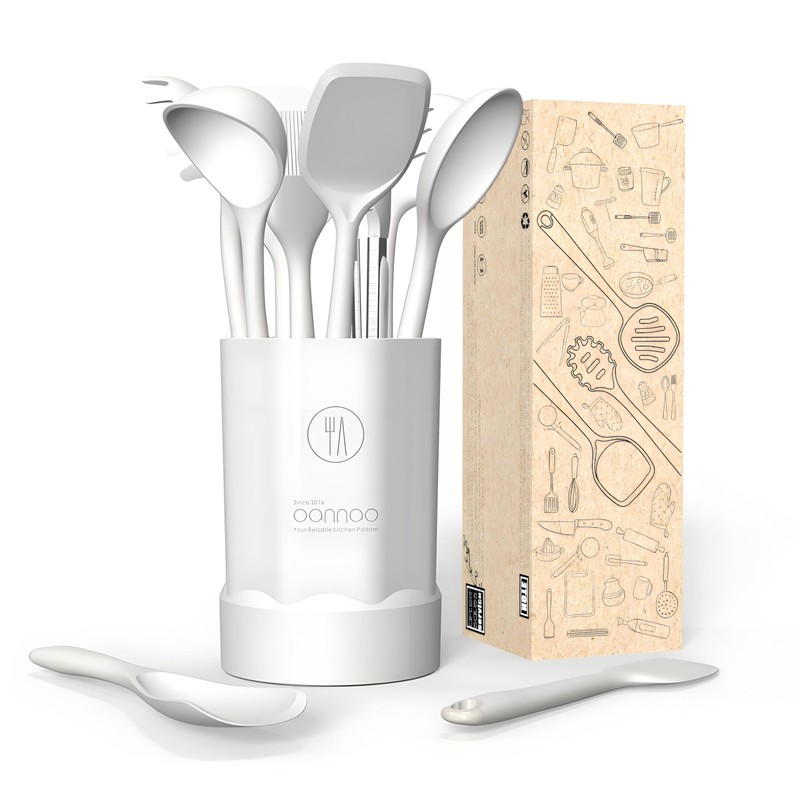 oannao Silicone Kitchen Utensils Set, 600°F Heat Resistant Silicone Cooking
