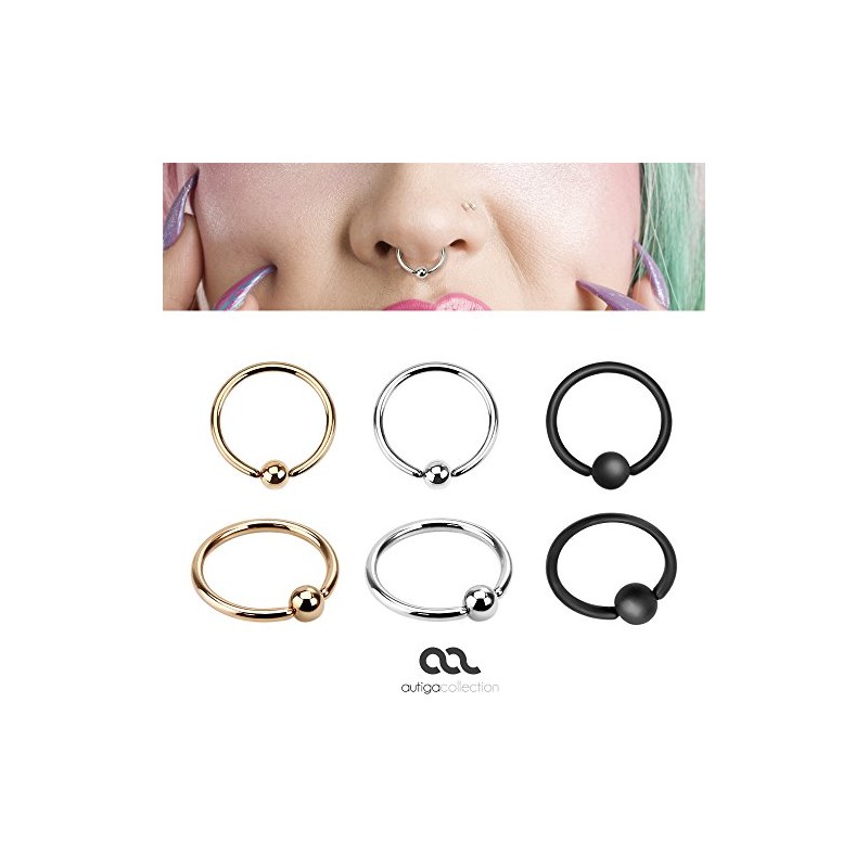 Ball Closure Ring Septum Piercing Captive Ring Lip Eyebrow Nose