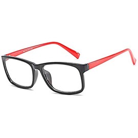 Boolavard Blue Light Blocking Glasses Square Nerd Glasses Frame Anti Blue Ray Computer Game Glasses, red