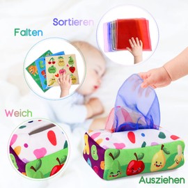 Baby Toy 6 Months, Tissue Box Montessori Toy, Sensory Toy Baby, High Contrast Baby Toy for Babies 0–12 Months, Boys and Girls, Children Early Educational Toy, Baby Gifts