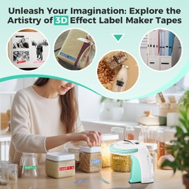 Vixic Embossing Label Maker, Retro Manual Label Maker Embossed, Old School Emboss Label Maker Punch, Handheld Embosser with 5 Rolls 3D Embossing Tapes, Labeler for DIY Crafting Kitchen Office Kids