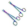 Cynamed Metzenbaum Set of 2 Dissecting Scissors with Multicolor/Rainbow Titanium
