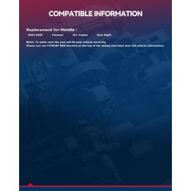 KAX 66-4216 Rear Right Axle Shaft Assembly Fits 2003 2004 2005 2006 2007 2008 Honda Element, 1 PCS CV Axle