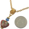 Heart Cloisonne with Austrian Crystal Gold Plated Pendant + CHAIN