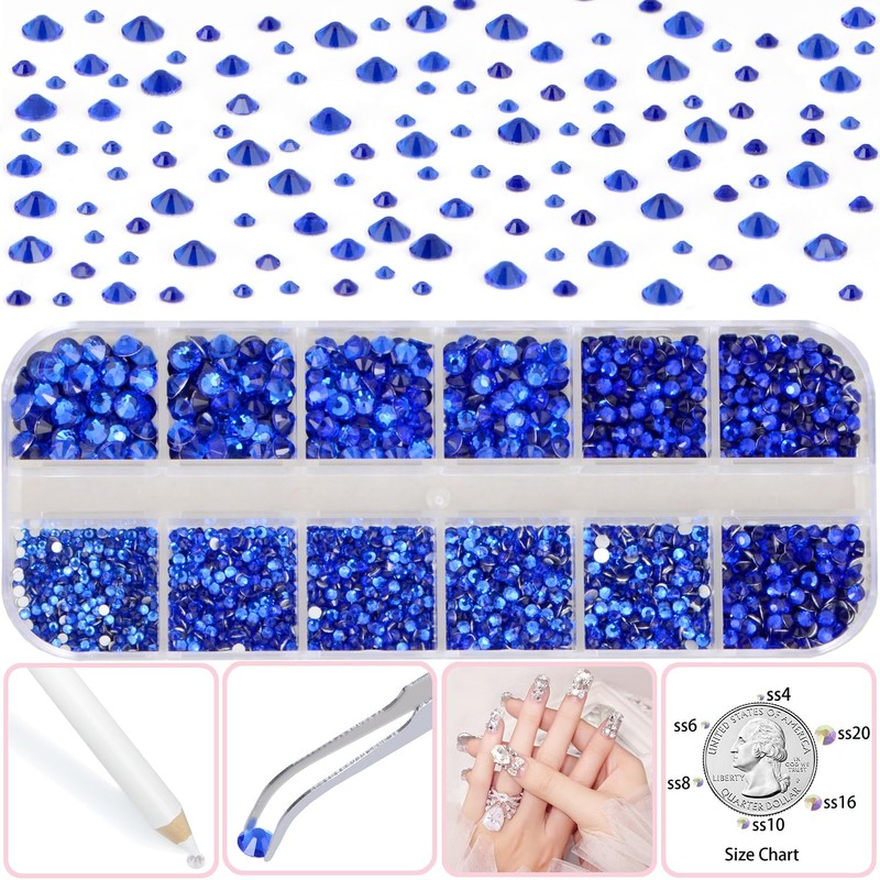 QOGIR Jewelry Adhesive Glue with Flatback Crystal Rhinestones kit, 6