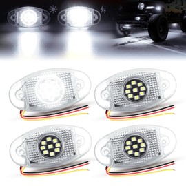 TMH 4 Pods White Strobe Rock Lights LEDs SMD Chips Super Bright Underglow Light Underbody Roof Rack Waterproof IP68 for Motorcycle Pickup Trucks SUV UTV ATV RZR Car Boats