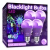 mfxmf 4 Pack A19 LED Black Light Bulbs,9W (100W Equivalent)