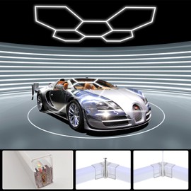 Hexagon Led Garage Lights, 25 Pack Ultrabright Led Garage Light Car Detailing Ceiling Light, 216W 6500K Hexagon Honeycomb Shop Lights for Warehouse Workshop Gym Basement Office etc.