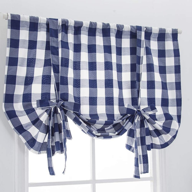 Vctops - Cortinas con diseño de búfalo, color blanco y