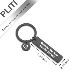 PLITI Roomie Keychain Roomies for Now Homies for Life College Graduation Gifts Best Friend College Roommate Gifts