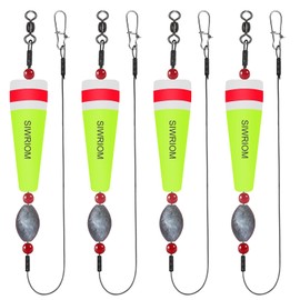 SIWRIOM Popping Cork Float Rig Rattle (1.06oz, Yellow-4PCS)