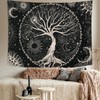 KHOYIME Tree of Life Tapestry Sun and Moon Tapesties Black