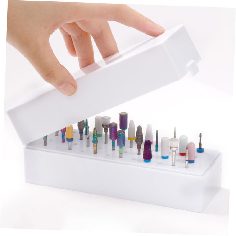 Operitacx Drill Storage Box for Nail Tech Nail Drill Bits