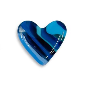 Luke Adams Glass | Fused Hearts Heart | Handmade Suncatcher | Hanging Home Décor (Ocean)