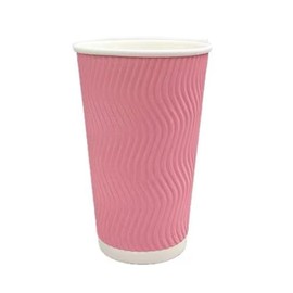Pink Coffee Cups with Lids 16 oz [50 set] Disposable Double Insulated Paper Cup Hot Cold Drinks Tea Chocolate Large Travel No Leaks To Go Coffee Cup Pink Party Decorations Home Cafes Business Birthday