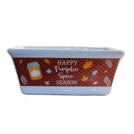 Royal Norfolk Mini Loaf Pan Fall Autumn Harvest  Oven & Micro & Dishwasher Safe