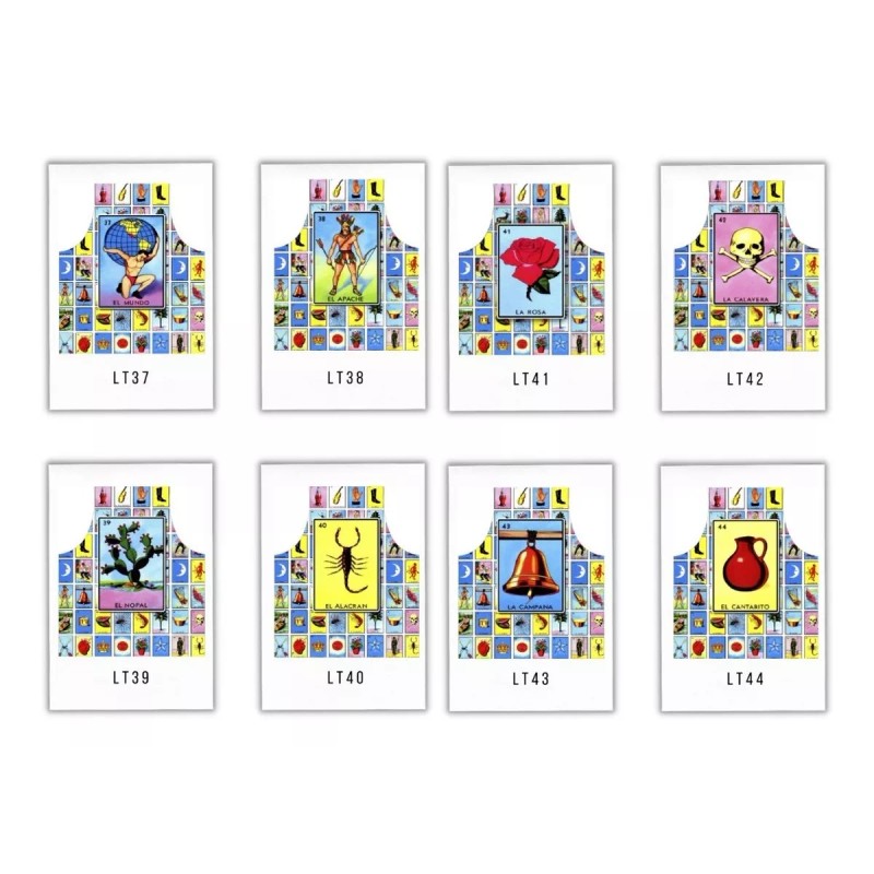 Texben 10 Mandiles Para Cocina Sublimados Lotería Mexicana